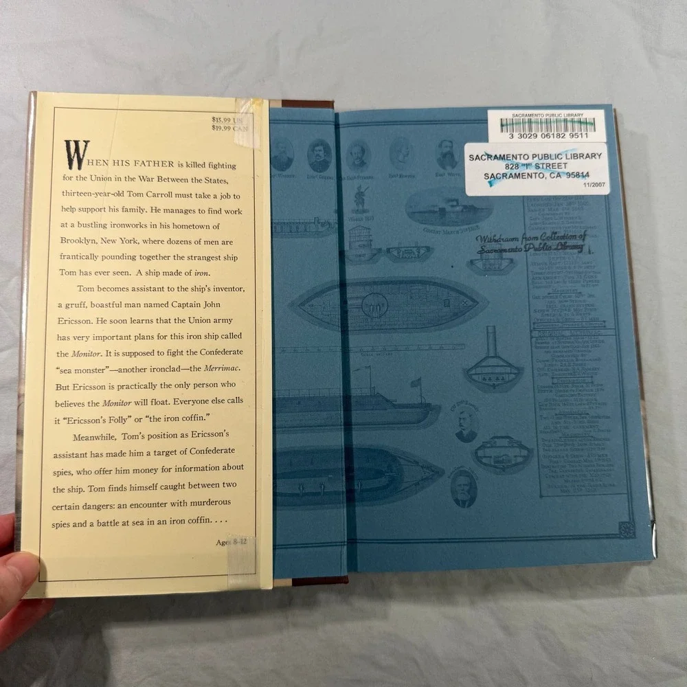 Iron Thunder Avi Civil War Novel Hardcover First Edition 2007 Monitor Merrimac